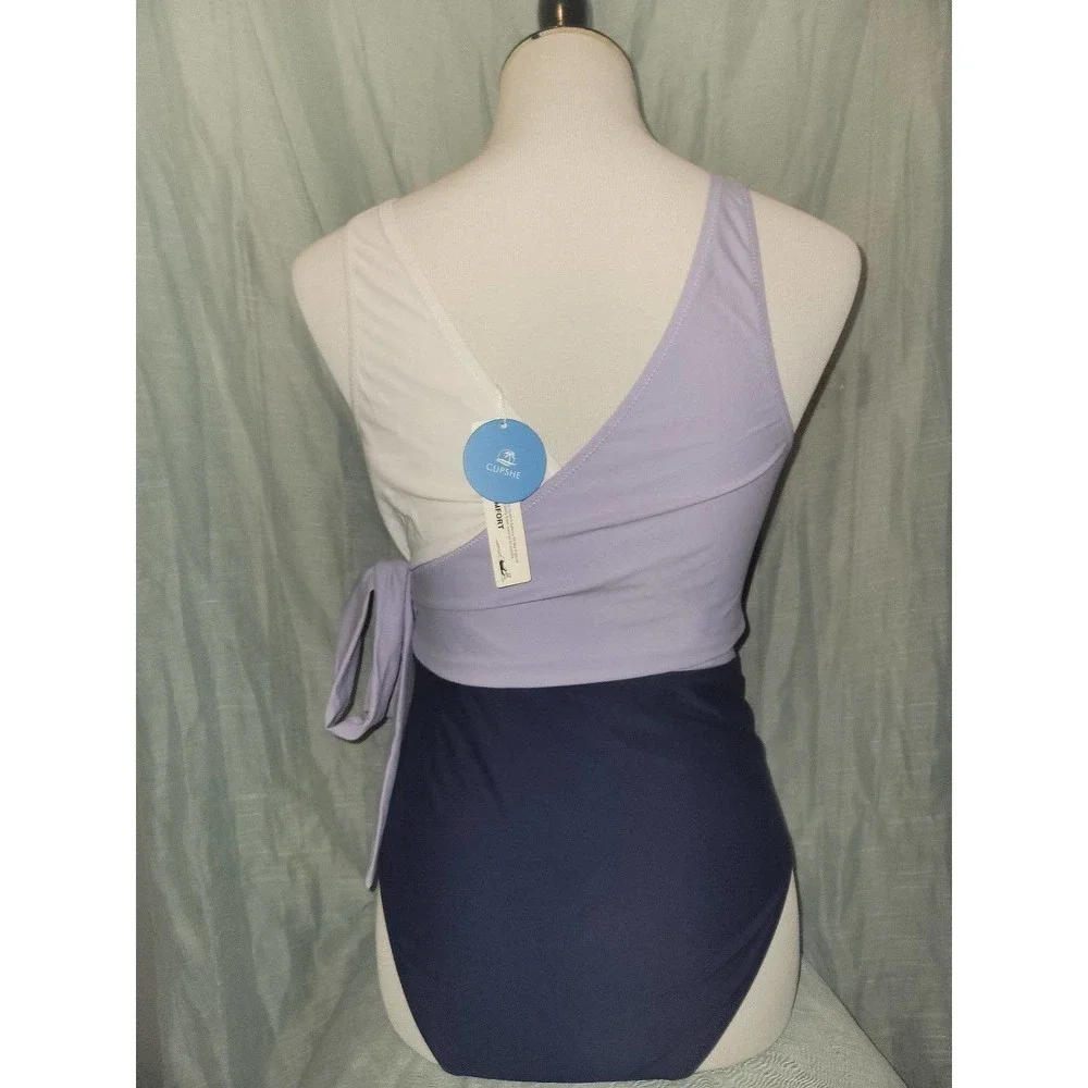 NWT Purple Lavender Tie Women Swimsuit large